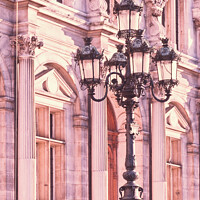 Buy canvas prints of Paris street lamppost at hotel de Ville by Delphimages Art