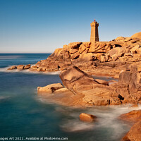 Buy canvas prints of The Pink Granite Coast at golden hour, France by Delphimages Art
