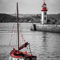 Buy canvas prints of The lighthouse of the harbour of Erquy, Brittany by Delphimages Art