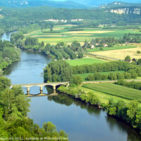 Buy canvas prints of Aerial view of the Dordogne river in summer France by Delphimages Art