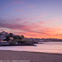 Buy canvas prints of  Saint Jean de Luz beach at sunset, France by Delphimages Art