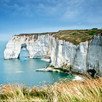 Buy canvas prints of The cliff of Etretat, Normandy landscape, France by Delphimages Art