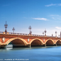 Buy canvas prints of Pont de Pierre bridge in Bordeaux, France by Delphimages Art