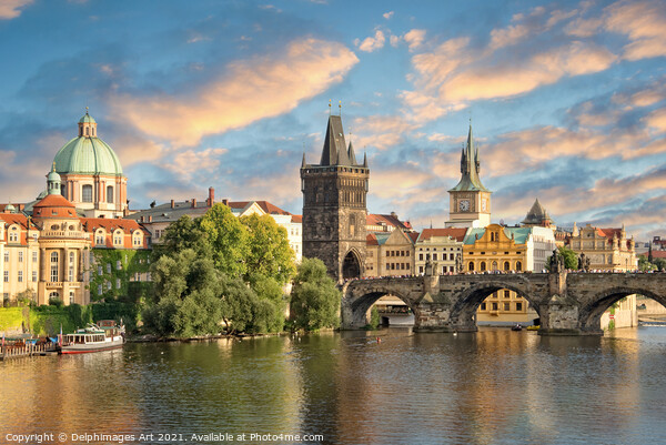 Charles bridge in Prague, Czech republic Picture Board by Delphimages Art