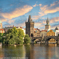 Buy canvas prints of Charles bridge in Prague, Czech republic by Delphimages Art