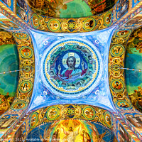 Buy canvas prints of Jesus Christ in St Petersburg Church Russia by Delphimages Art