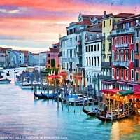 Buy canvas prints of Venice, Italy. View on the Grand Canal at sunset. by Delphimages Art