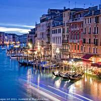 Buy canvas prints of Venice Grand Canal at night, Italy by Delphimages Art
