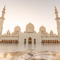 Buy canvas prints of Grand mosque in Abu Dhabi near Dubai at sunset, UA by Delphimages Art