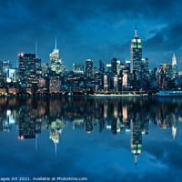 Buy canvas prints of New York skyline with the Empire State Building by Delphimages Art