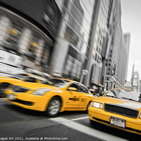 Buy canvas prints of New York. Yellow cabs in the streets of Manhattan by Delphimages Art