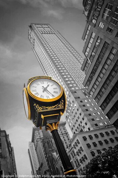 New York. Trump tower clock on Fifth Avenue Picture Board by Delphimages Art