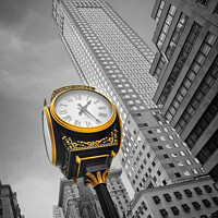 Buy canvas prints of New York. Trump tower clock on Fifth Avenue by Delphimages Art