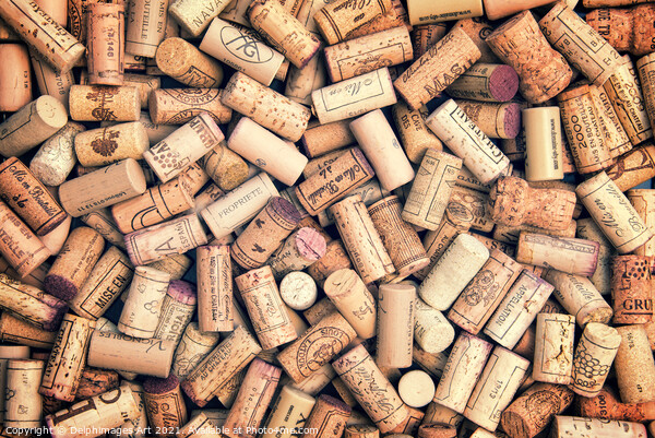 Collection of french wine corks, still life Picture Board by Delphimages Art