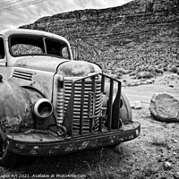 Buy canvas prints of Old abandoned american truck near Moab, Utah by Delphimages Art