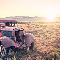 Buy canvas prints of Disused rusty old vintage car in Montana, USA by Delphimages Art