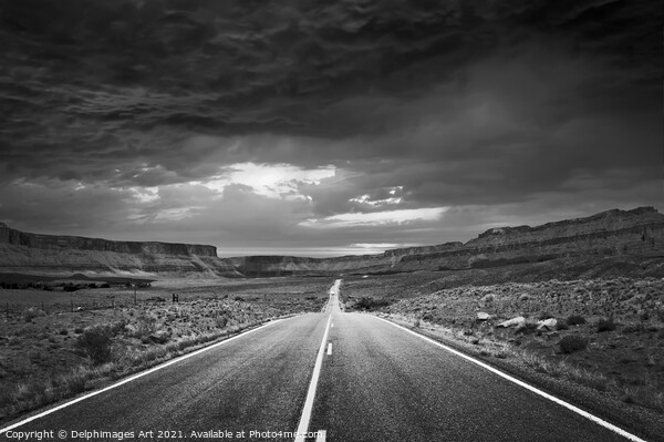 Road to the storm, near Moab, Utah Picture Board by Delphimages Art