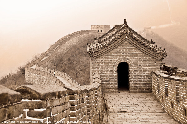 Landscape of the Great Wall of China near Beijing Picture Board by Delphimages Art