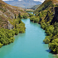 Buy canvas prints of New Zealand landscape. Kawarau river by Delphimages Art