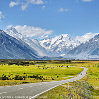 Buy canvas prints of Road to Aoraki (Mount Cook), New Zealand by Delphimages Art