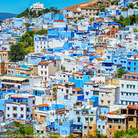 Buy canvas prints of View of the blue city of Chefchaouen in Morocco by Delphimages Art