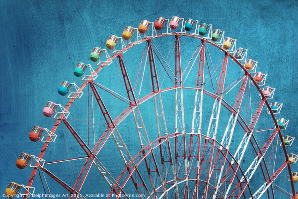 Ferris wheel, vintage carnival Picture Board by Delphimages Art
