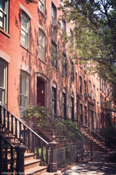 New York  townhouses, Greenwich village Picture Board by Delphimages Art