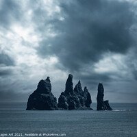 Buy canvas prints of Iceland. Rocks in the ocean near Vik by Delphimages Art