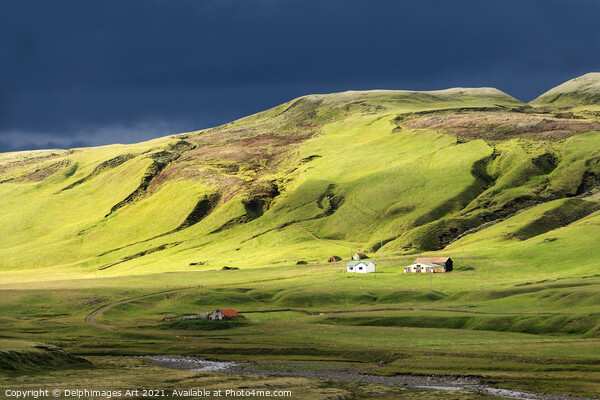 Iceland. Dramatic clouds, scenic landscape Picture Board by Delphimages Art