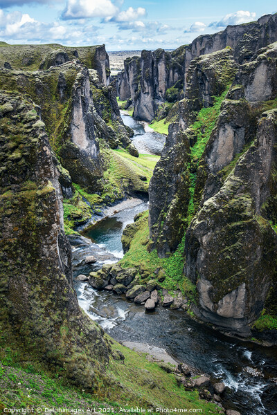 Iceland landscape. Fjadrargljufur canyon Picture Board by Delphimages Art