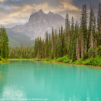 Buy canvas prints of Canada. Emerald lake landscape, Yoho national park by Delphimages Art