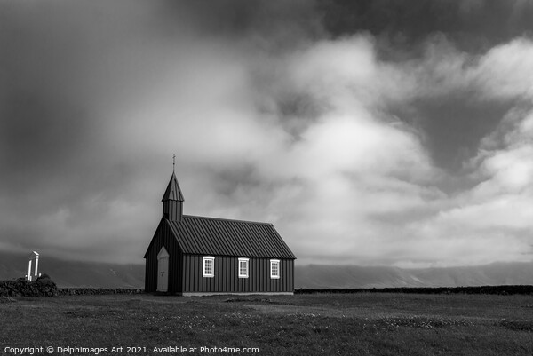 Iceland. Black icelandic church in Budir Picture Board by Delphimages Art