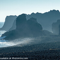 Buy canvas prints of Iceland. Black beach in Snaefellsnes peninsula by Delphimages Art