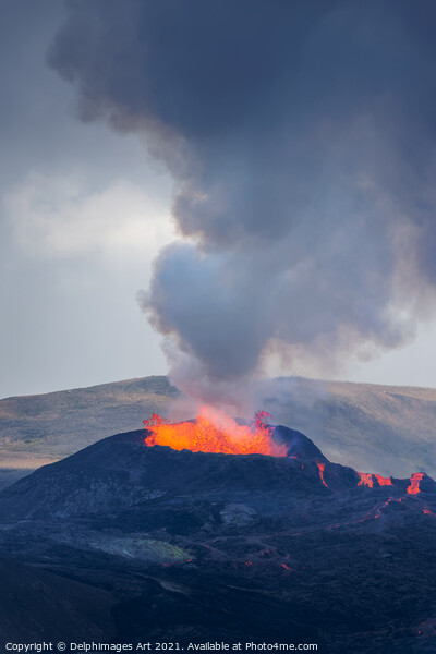 Iceland, Fagradalsfjall volcano eruption Picture Board by Delphimages Art