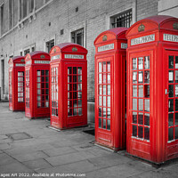 Buy canvas prints of London calling, red phone boxes in Covent Garden by Delphimages Art