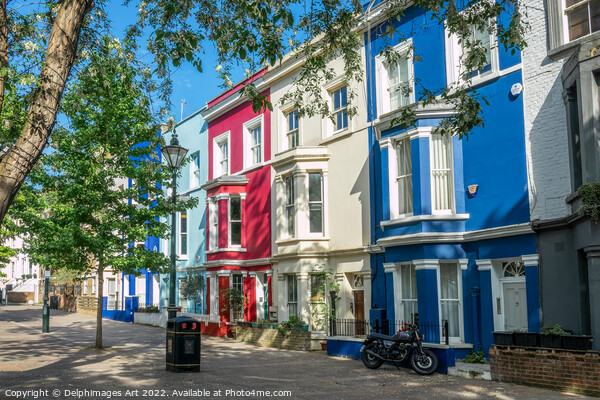 Notting Hill, London. Colourful houses Picture Board by Delphimages Art