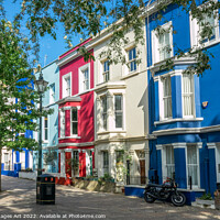 Buy canvas prints of Notting Hill, London. Colourful houses by Delphimages Art