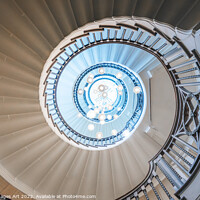 Buy canvas prints of Spiral staircase. Cecil Brewer stairs in London by Delphimages Art