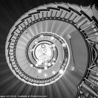 Buy canvas prints of Spiral staicase at Heals, London by Delphimages Art