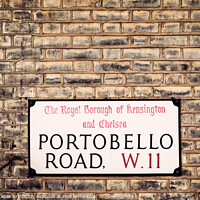 Buy canvas prints of London street. Portobello Road sign by Delphimages Art