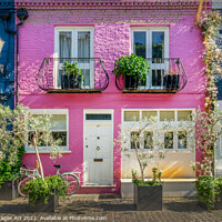 Buy canvas prints of Notting Hill, London. Pink house by Delphimages Art