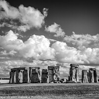 Buy canvas prints of Stonehenge Black and white by Delphimages Art