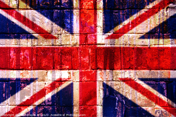 Union Jack. UK flag on a wall Picture Board by Delphimages Art