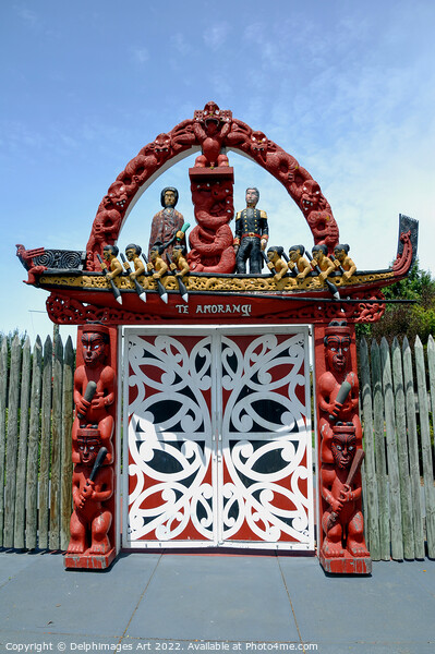 New Zealand Maori door gate Picture Board by Delphimages Art