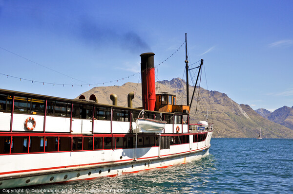 New Zealand, Queenstown Steamboat Picture Board by Delphimages Art