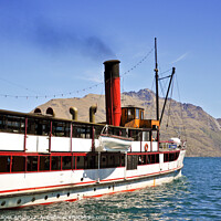 Buy canvas prints of New Zealand, Queenstown Steamboat by Delphimages Art