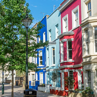 Buy canvas prints of Notting Hill, houses near Portobello road, London by Delphimages Art