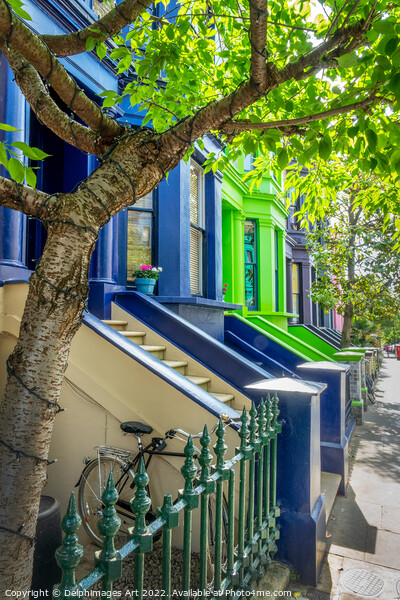 Notting Hill colourful houses, London Picture Board by Delphimages Art