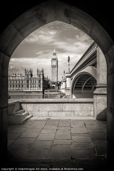 London. Secret tunnel under Westminster bridge Picture Board by Delphimages Art