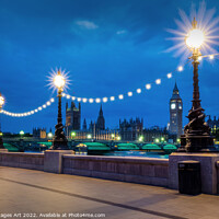 Buy canvas prints of London lights at night by Delphimages Art